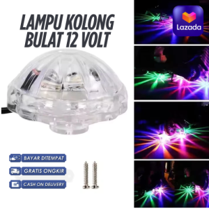 Murah !!!  Lampu Kolong Model Atmosphere Bulat Nyala RGB Super Bright Motor/Mobil 12/24 Volt
