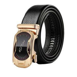 Ikat Pinggang Gesper Sabuk Pria Model Rel Bahan Kulit PU Panjang 120cm