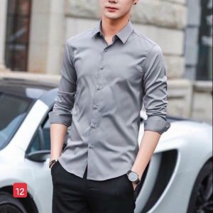 Áo sơ mi nam dài tay dáng body nhiều màu vải không nhăn mát mịn thời trang lịch lãm