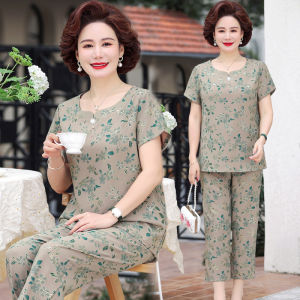 Đồ bộ trung niên lụa cho bà cho mẹ cao cấp chất mềm mại thoáng mát thoải mái size 45-75kg