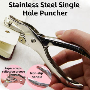 Stainless Steel Single Hole Puncher Portable Puncher Labor-saving Punching Machine Hand Held Punching Pliers Office Specific Tools