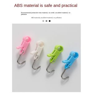 GOOD MOOD BEAUTY 4PCS Mini Pipe Clamp Hook Multipurpose Plastic Bathroom Clamp Durable Laundry Hook Hanging Storage Tools
