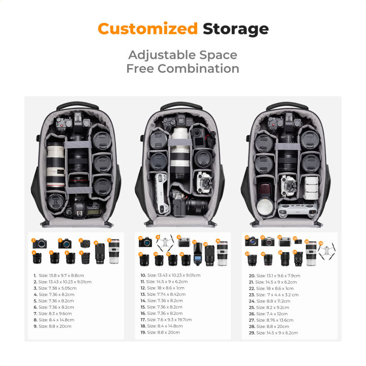 K&F%20CONCEPT%2022L%20Camera%20Backpack%20Hardshell%20DSLR%20Photography%20Camera%20Bag%20with%2015.6%20Inch%20Laptop%20Compartment%20Waterproof%20Camera%20Case%20Compatible%20for%20Canon/Nikon/Sony/DJI%20Mavic%20Drone%20-%20Image%204