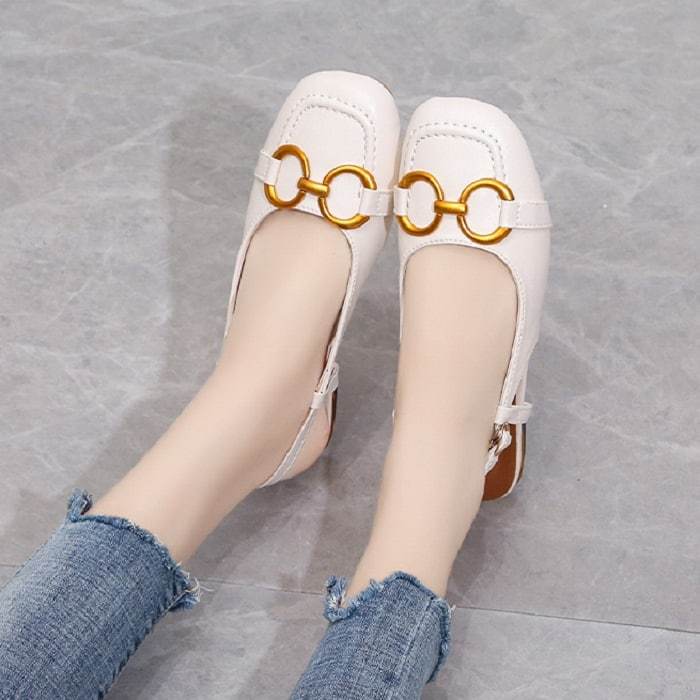 0621 Sepatu Sandal Ballerina Simple Flat Shoes Sepatu Kulit Pu