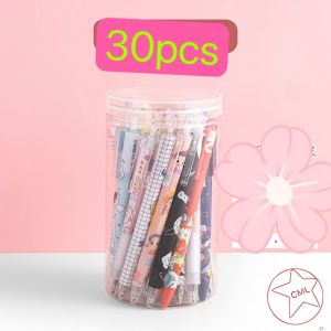 ชุดปากกาเจล 30 ชิ้น/ขวด ดีไซน์น่ารัก ความจุมาก 0.5 มม. หมึกสีดำ ปากกาเจลกด ชุดเขียนรีฟิลรวม XM-31