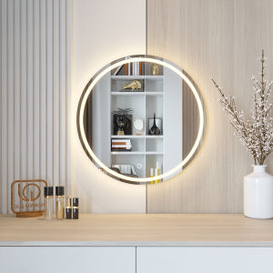Gương DLQ Tròn Treo Tường Bàn Trang Điểm Có Led Cảm Ứng 3 Màu Tiện Lợi