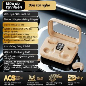 Tai Nghe Đôi B48 Bluetooth 6.0 Không Dây Độ Trễ Siêu Thấp Thời Gian Sử Dụng 6 Giờ Màn Hình Số Kết Nối Ổn Định Nghe Nhạc