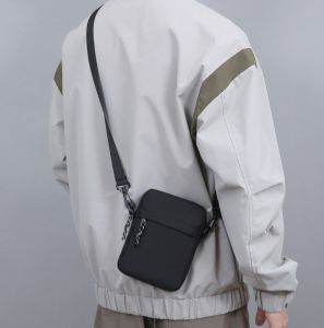 Men Crossbody Bag Small Phone Bag Sling Wallet Pouch Multiple Compartment Plain Canvas Shoulder Bag Mini Messenger Bag for Women New Design