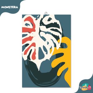 TENNESY Hiasan Dinding Daun Monstera 20x30cm Dekorasi Dinding Kamar Tidur Pajangan Kayu Rumah