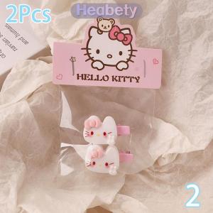【Heabety】 1 Pair Kawaii Sanrio Hello Kitty Hair Clip Headrope For Woman Girls Cute Side Clip Hairpins Hair Accessorie