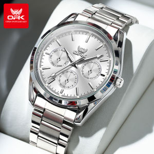 OPK Watch For Men Original Waterproof New Pawnable Business Quartz Stainless Steel Multifunctional Calendar Luminous