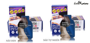 LETMIMO - Thuốc Nhuộm Tóc Phủ Bạc 1 Bước Tại Nhà (5 gói/hộp x 24gr)