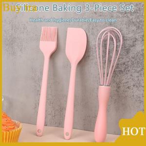 [Buytra] 3 cái bộ Silicone Baking Set bánh kem thìa scraper bếp hộ gia đình trứng Whisk thịt nướng dầu bàn chải tiện ích nhà bếp Nguồn cung cấp