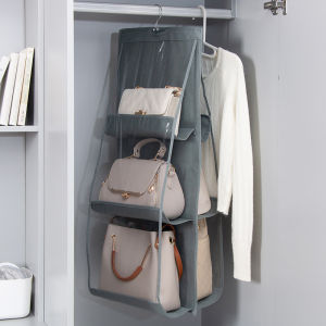 Mainland Rak Tas Gantung 6 & 8 Sekat Tempat Penyimpanan Make Up Gantung Bag Organizer Rak Penyimpanan Tas Anti Debu Rak Gantung Serbaguna/tempat tas gantung/Sekat Bag Organizer /Kotak Tempat Penyimpanan /Tas Anti Debu HDK301