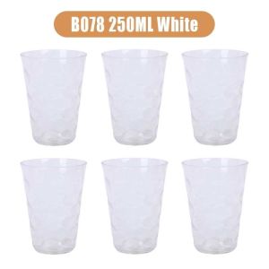 6Pcs/Set Plastic Water Cups Acrylic High Grade Plastic Water Baso 250ml/350ml/500ml Water Cup