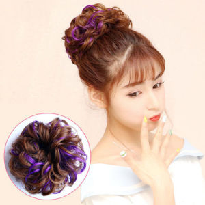 Craney Women Hair Pad Highlight Hair Circle Meatball First Round Hair Natural Wig Extension Pad