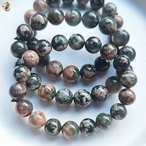 Collection Grade Rare Old Mine Green Pink Blossom Sakura Agate Bracelet