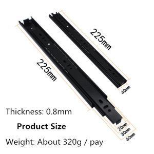 KOVEX 2pcs Drawer Guide Slide Rail Three-Section Guide 10/18/16/20 Inch Drawer Roller Drawer Slider COD