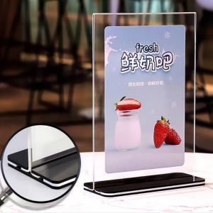 A6 Acrylic T-shape Menu Display Stand