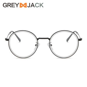 Grey Jack Kacamata Anti Radiasi Blueray Fashion Metal+TR Gaya Kotak Kecil Oval Bulat Fashion Pria & Wanita 69001