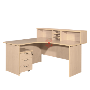 L Shape Reception Counter Table with drawer 3D / Cashier Counter Table / Office Table / Meja Kaunter / Meja Pejabat