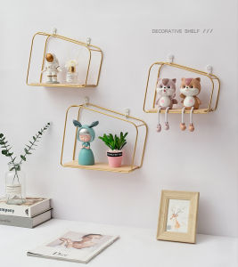 （Clearance）Living Room Shelves Wall Iron Hanging Wall Accessories Rack Home Decorative Storage Rack Wall Shelves Craft Gifts Shelf Decor