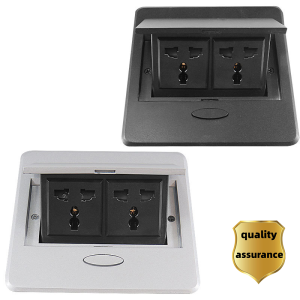 NEVIS Desktop Socket Table Outlet Socket With USB Charging Slow Pop Up Black Silver Aluminum Alloy Cover For Meeting Room hidden desk socket hidden socket