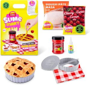 ZURU Slime Mart Shopping Bag Make Your Own Cherry Pie Slime Set Realistic Dessert Craft Kit Gift 6+