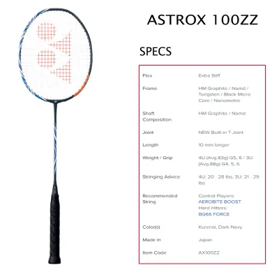 YONEX ASTROX 100ZZ 4U Carbon Single Badminton Racket Original Badminton Competition Adult With Badminton Racket Bag