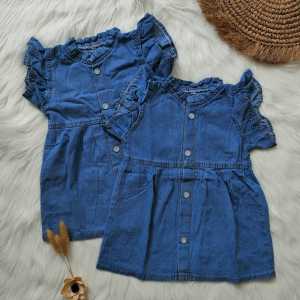 Dress jeans anak perempuan/ dres blith rample S M L/ dress anak perempuan 1-5 tahun/ drees jeans anak vanesha