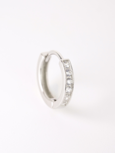 MINIMALIST LAB 925 Sterling Silver Liora Pavé Single Huggie Huggie Pavé Liora