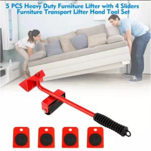5Pcs Furniture Mover Lifter Easy Slides Transport Lifting Heavy Duty Tool Set
