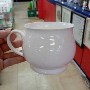 แก้วกาแฟ แก้วสวยๆ แก้วดื่มชา แก้วนม แก้วมัคเซรามิค สีขาวเงา กาแฟราคาถูก เข้าไมโครเวฟได้