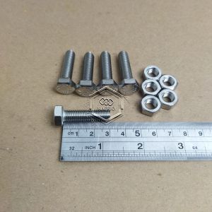 BAUT MUR STAINLESS M8 X 30 FULL DRAT PANJANG 3CM KUNCI 13 3 CM BAUD STAINLIS ANTI KARAT SS SUS 304 A270 HITAM M8X30 8X30 8 X 30 DIAMETER DRAT 8MM PITCH DRAT 1.25