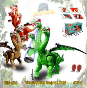 PROMO Bro1128 Brachiosaurus dragon 3 head Mainan anak hewan binatang ZOOTOPIA MAINAN DINOSAURUS KEPALA 3