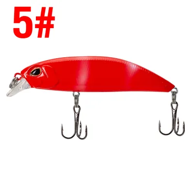 1Pcs 7cm/8g Luminous Slow Sinking Minnow 3D Eyes Pencil Bait Casting Lure Bass Swimbait Fishing Bait with 2 Treble Hook