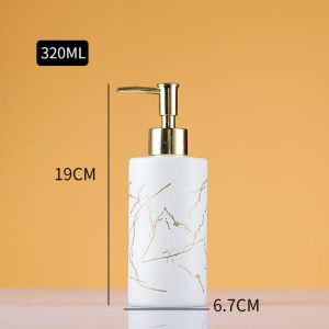 AODDO Marbling ขวดอิมัลชันแก้ว 350มล. เซรามิกส์ ขวดโลชั่นอาบน้ำ เครื่องจ่ายสบู่ ขวดน้ำยาทำความสะอาดมือ