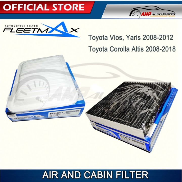 Fleetmax Air And Cabin Filter Set For Toyota Vios, Yaris , Corolla ...