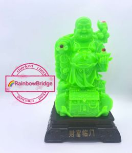 Prosperity Laughing Buddha Figurine – Jade Green Finish #No.B-2-G #SIZE: H38cm