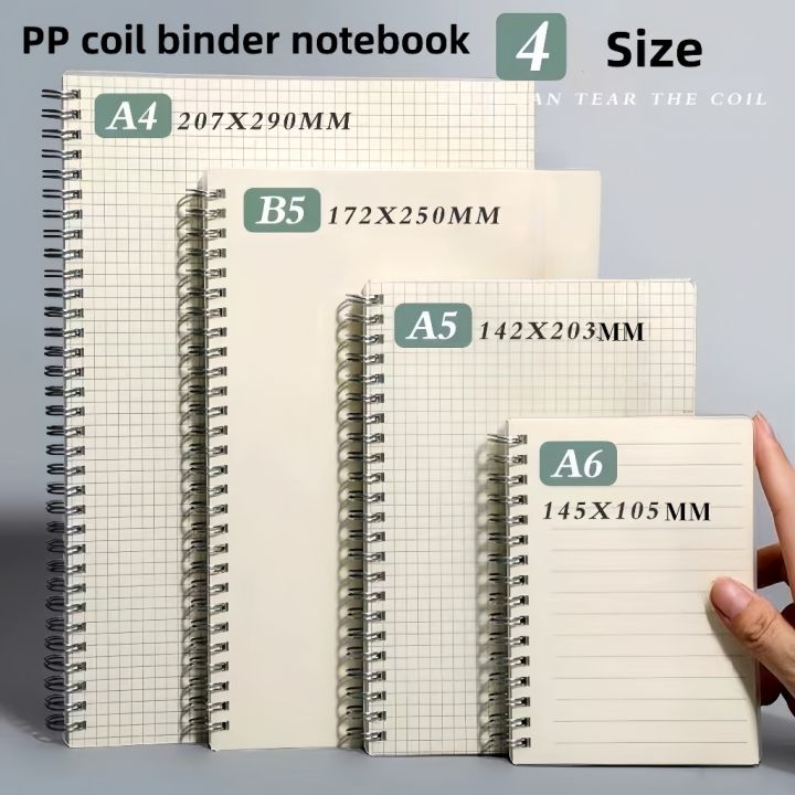 A6 B5 A5 A4 Buku Catatan Notebook Spiral Clear Garis Kotak Sketch ...