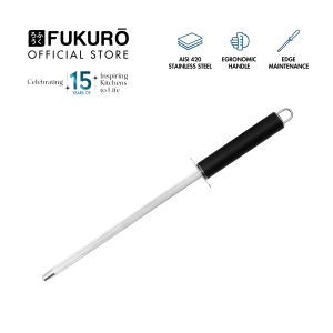 Fukuro Premium Knife Sharpener 7.5" With Honing Steel Knife Sharpener Tool Easy and Safe