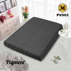Sarung Kasur Busa Resleting Katun Polycina Motif Piramid Gold Size 70x200 - 180x200