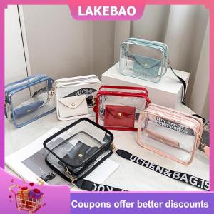 【LAKEBAO】 Phụ Nữ Trong Suốt bagwith PVC rõ ràng PURSE Crossbody Vai Túi với dây đeo có thể tháo rời