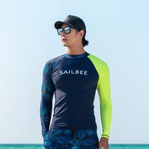 SAILBEE Mens UV Protect Surfing Rash Guard Long Sleeve Swimsuit Rashguard Surf Shirt SB-M013