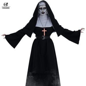 ROLECOS The Nun Cosplay Costume Horror Films Cosplay Cross Ghost Halloween Costume The Conjuring Black Women Halloween Costume2026