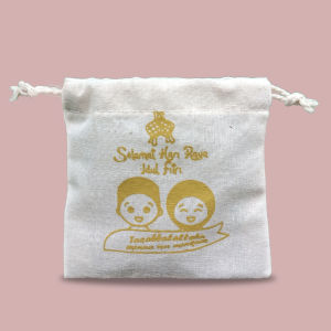 Kantong Serut Angpao Lebaran Unik - Pouch Serut Ampao Idul Fitri Lebaran 10x10cm