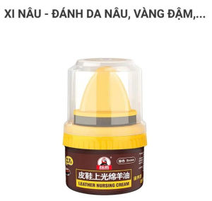 Xi Đánh Giày Da LEATHER NURSING CREAM 50g Cao Cấp Xi Kem Dưỡng Mềm Làm Bóng Đồ Da Tặng Kèm Đầu Mút