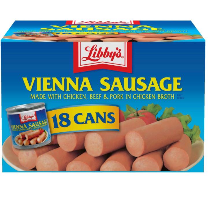 Libby's Vienna Sausage in Chicken Broth, Canned Sausage, 4.6 oz, 18