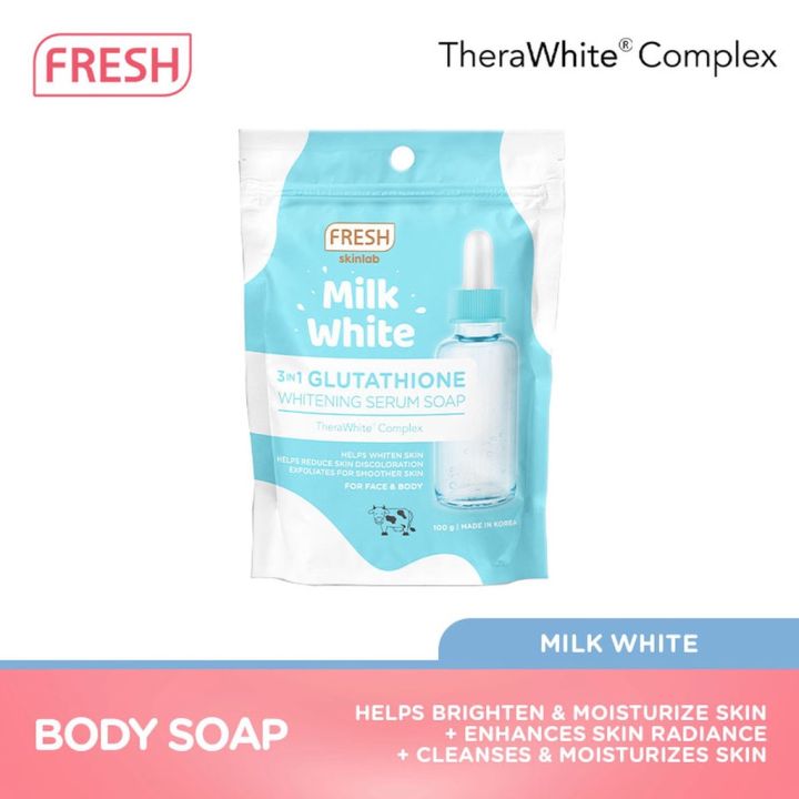 Fresh Skinlab Milk White 3in1 Glutathione Whitening Serum Soap 100g In 