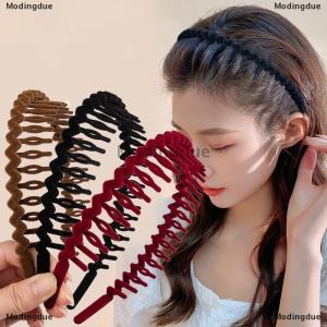 [COD] Modingdue Fashion Flocking Wave Shaped Non-Slip Hair Hoop All-match Velvet Hair Band Headband For Women Girl Hair Accessories Headwear